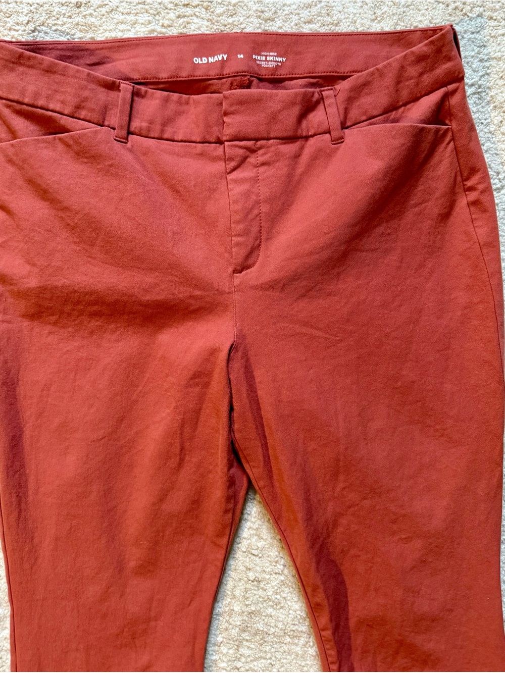 Women’s Old Navy High Rise Pixie Pants sz 14 ginger spice